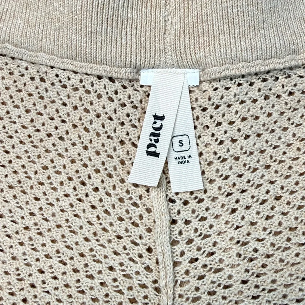 Pact Crochet Knit Shorts Womens S Beige Beachside Linen Crochet Organic Cotton